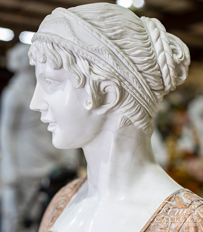 Marble Statues  - Female Marble Bust - MBT-410